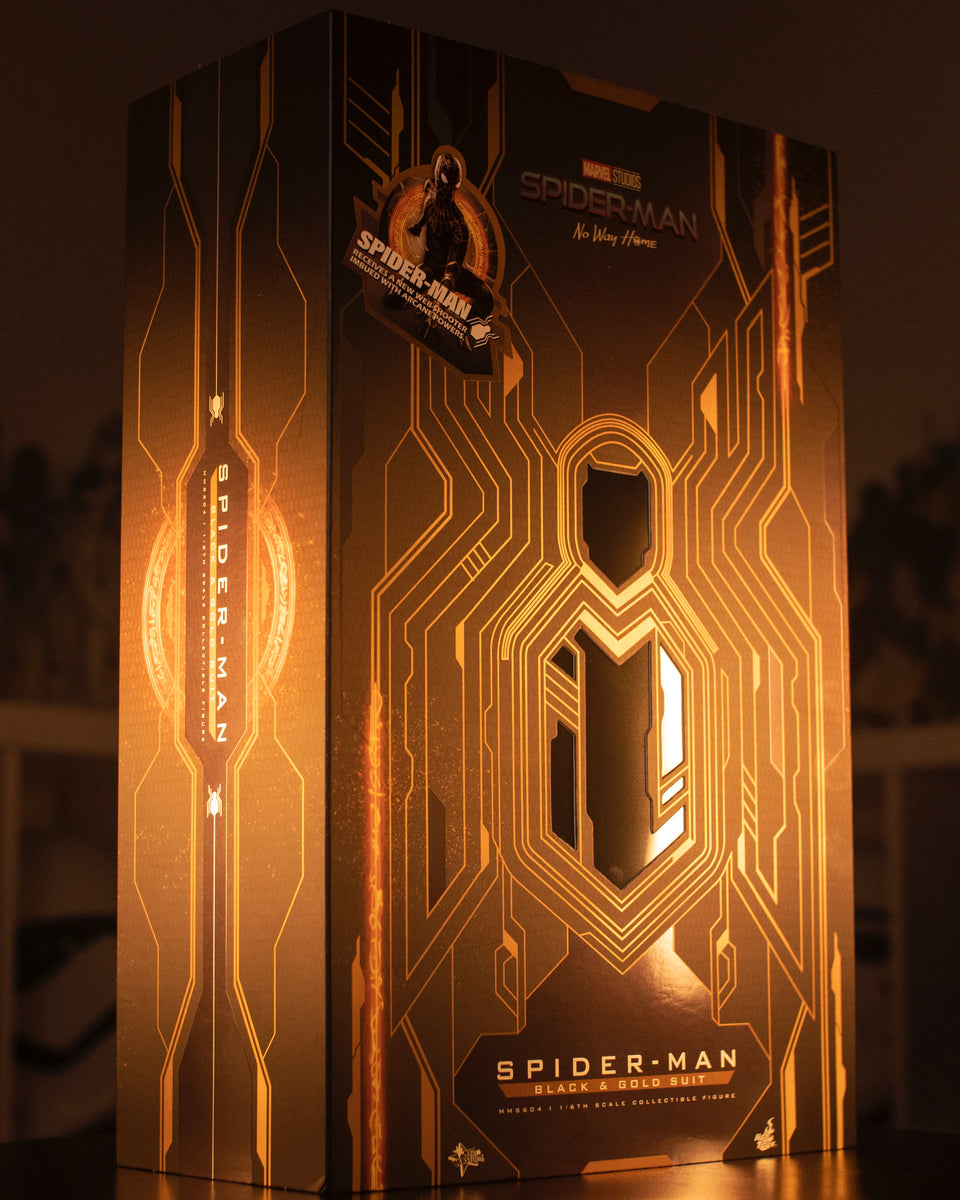 Hot toys MMS604 Spiderman No Way Home Black and Gold Suit – Pop