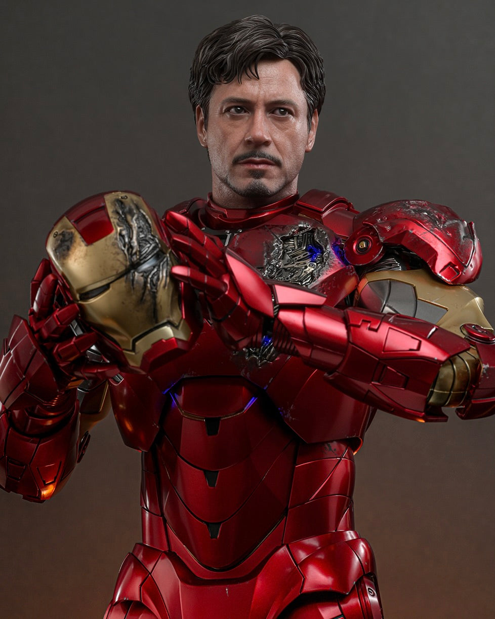 helmet iron man 2 toy battery Hot Toys QS025 Iron Man 2 Iron Man Mark VI 1/4 Quarter Scale Collectib – Pop Collectibles