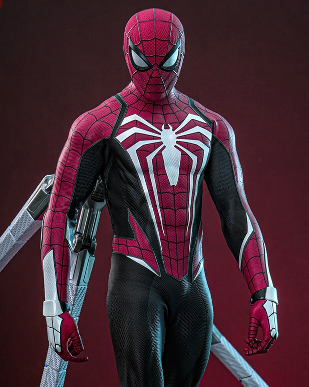 Hot Toys VGM66 Marvel’s Spider-Man 2 Peter Parker (Advanced Suit 2.0) (Red and Black Suit Style) 1/6 Scale Collectible Figure (Limited 500 Pieces in Hong Kong)