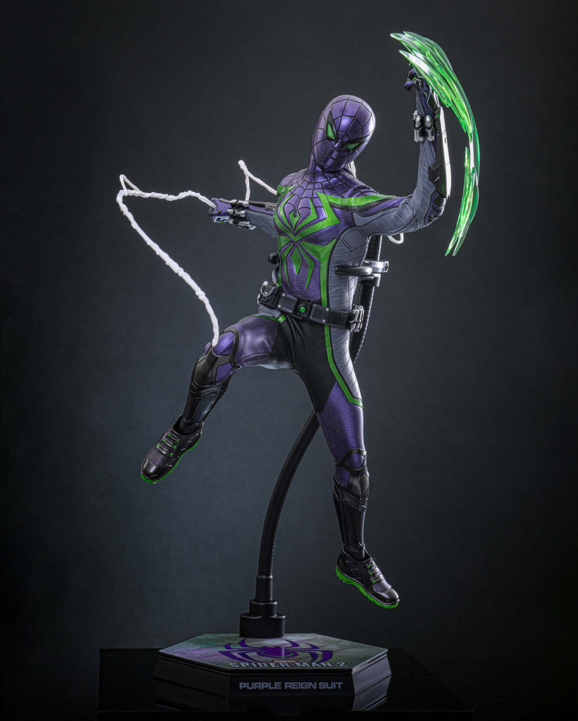 Hot Toys VGM68 Marvel's Spider-Man 2: 1/6th scale Miles Morales (Purple Reign Suit) Collectible Figure Limited Edition [Hot Toys Exclusive]