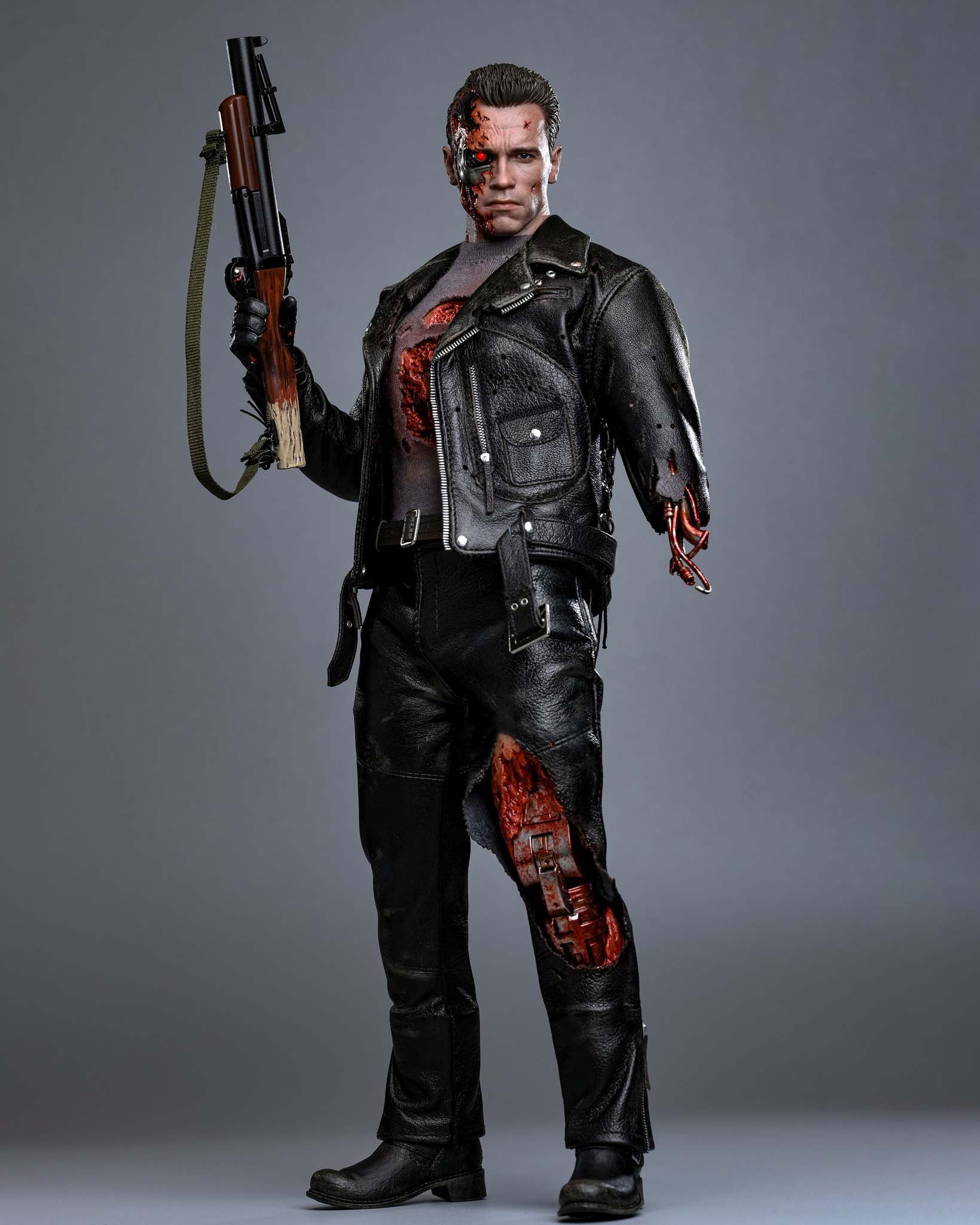 Dx46 Hot Toys DX46 Terminator 2: Judgment Day - T-800 (Battle Damaged Versi ...