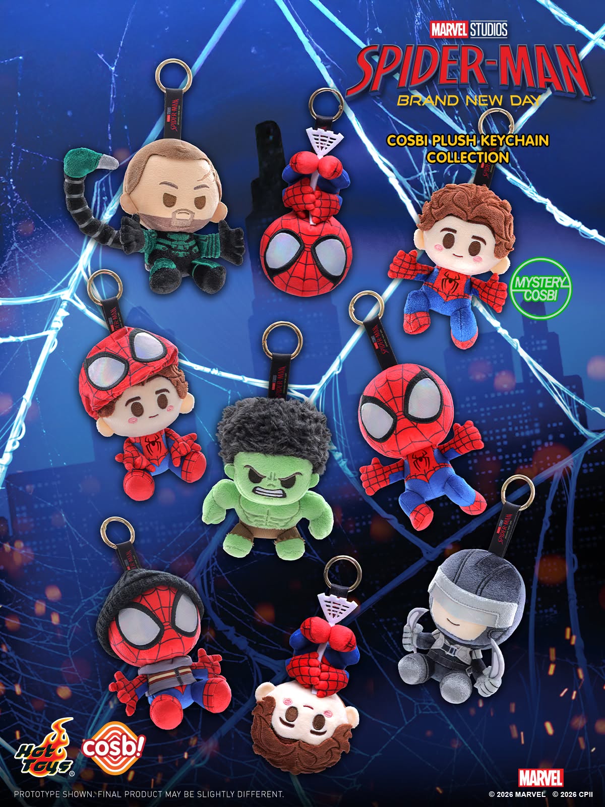 HOTTOYS COSBABY KEYCHAIN　マーベル 7個セット Hot Toys PPLU124N Marvel Spider-Man Brand New Day Series Cosbi