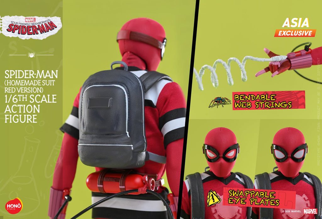 Hot Toys HS12 HONO STUDIO Your Friendly Neighborhood Spider Man Spider Man (Homemade Suit Red Version) 1/6 Scale Collectible Figure