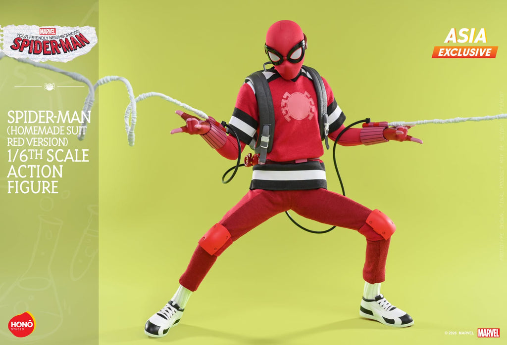Hot Toys HS12 HONO STUDIO Your Friendly Neighborhood Spider Man Spider Man (Homemade Suit Red Version) 1/6 Scale Collectible Figure