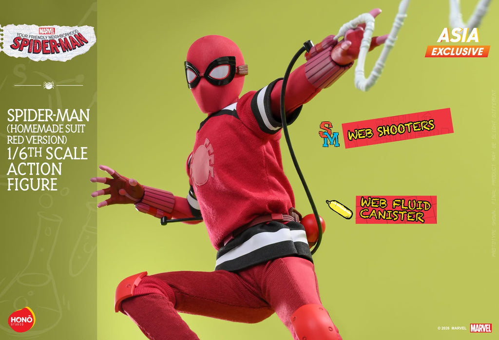 Hot Toys HS12 HONO STUDIO Your Friendly Neighborhood Spider Man Spider Man (Homemade Suit Red Version) 1/6 Scale Collectible Figure