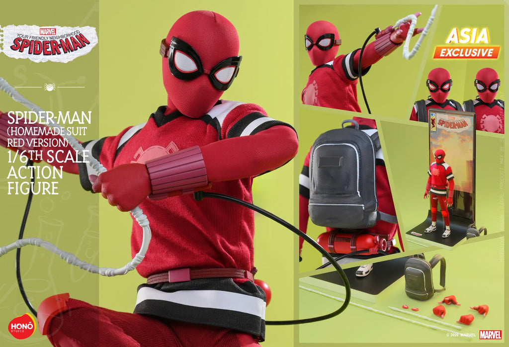 Hot Toys HS12 HONO STUDIO Your Friendly Neighborhood Spider Man Spider Man (Homemade Suit Red Version) 1/6 Scale Collectible Figure
