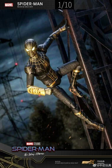 ZD Toys Spider-Man (Black & Gold Suit) 1:10 Scale Collectible Figure