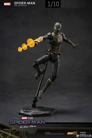 ZD Toys Spider-Man (Black & Gold Suit) 1:10 Scale Collectible Figure