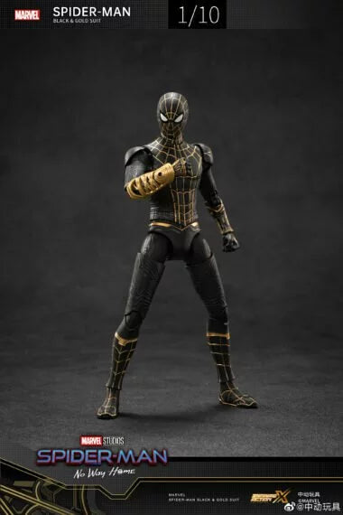 ZD Toys Spider-Man (Black & Gold Suit) 1:10 Scale Collectible Figure