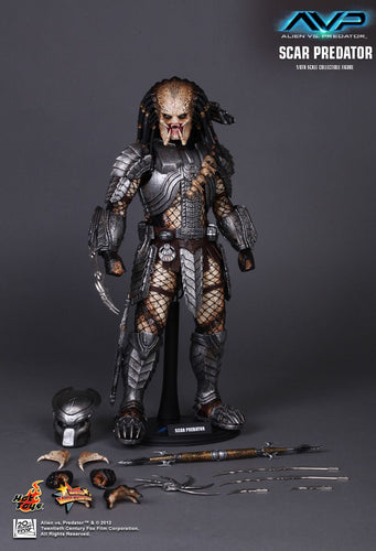 Hot Toys MMS190 Alien vs Predator AVP Scar Predator 2.0 1/6 Scale Collectible Figure