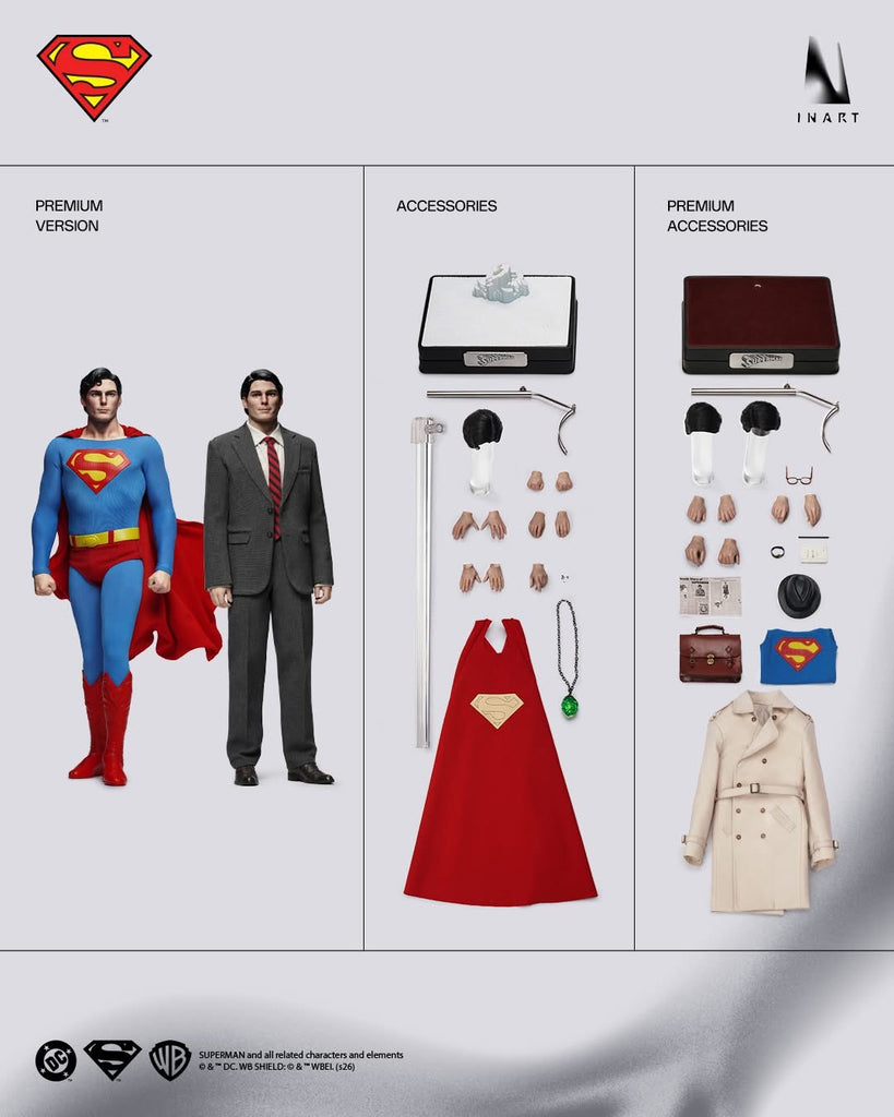 Preorder! INART Superman (1978) Superman and Clark Kent 1/6 scale Collectible Figure Set Premium Edition