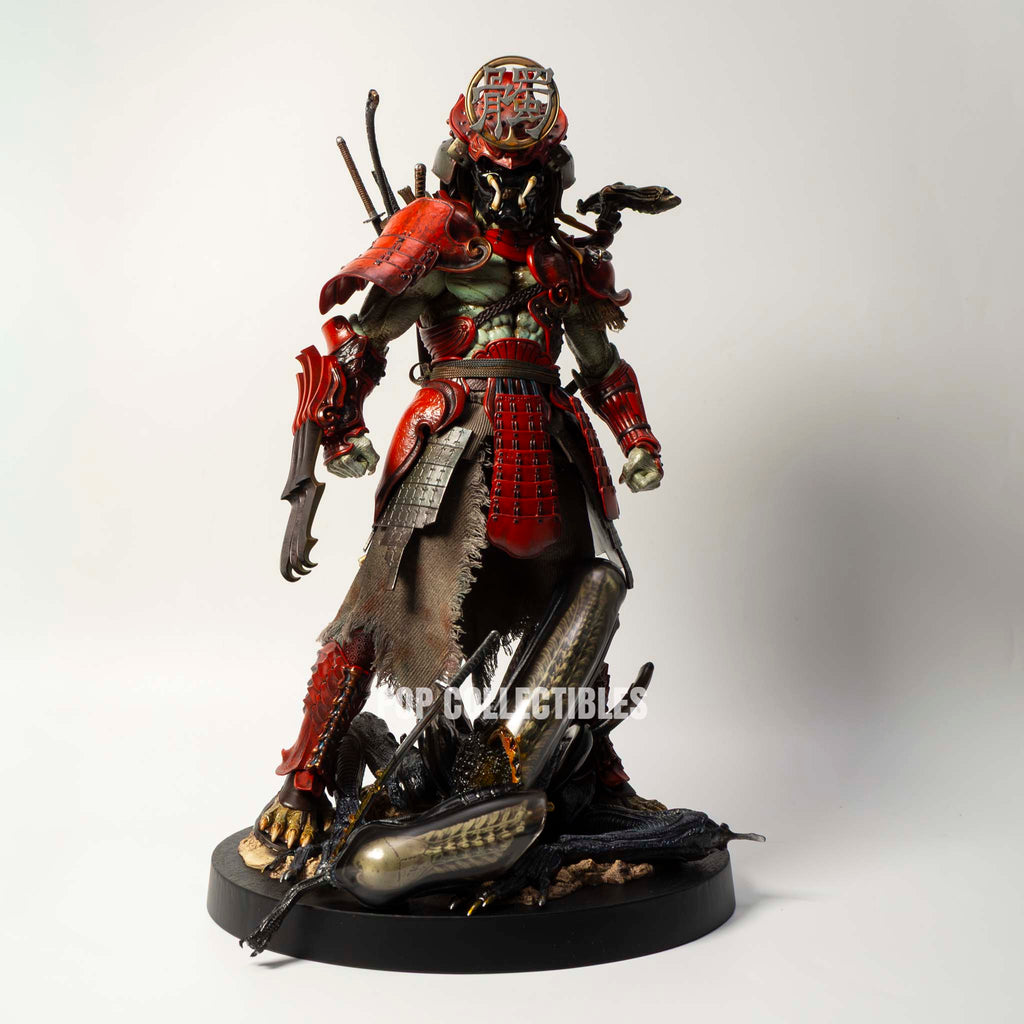 Hot Toys AC06B Alien vs Predator 1/6th Scale Akaoni Samurai Predator Collectible Figure Special Edition