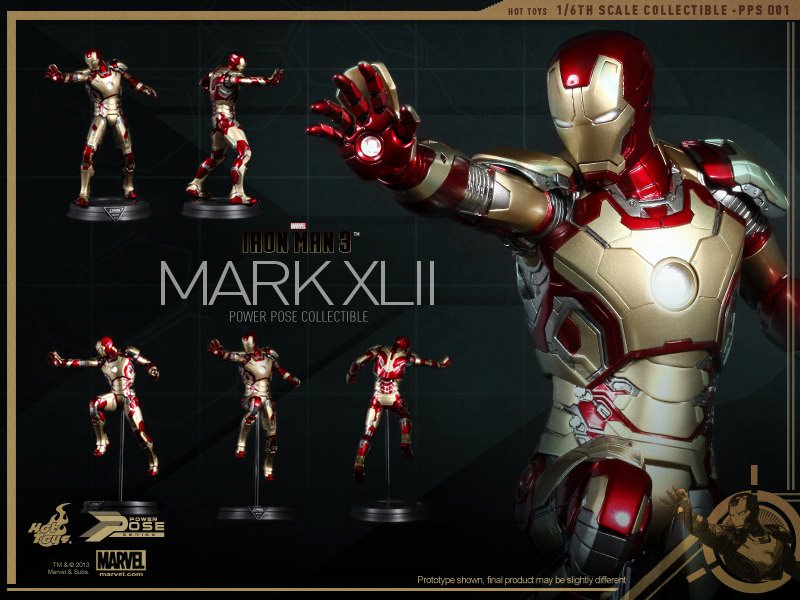 Hottoys PPS001 Marvel Iron Man 1/6th scale Power Pose Mark XLII