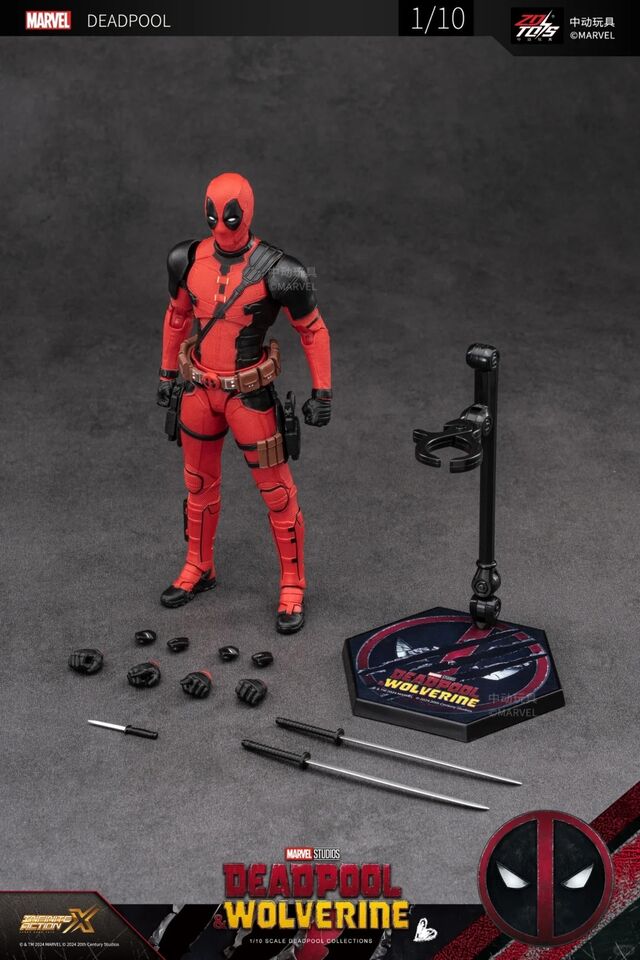 ZD Toys Deadpool and Wolverine Deadpool 1/10 Scale Collectible