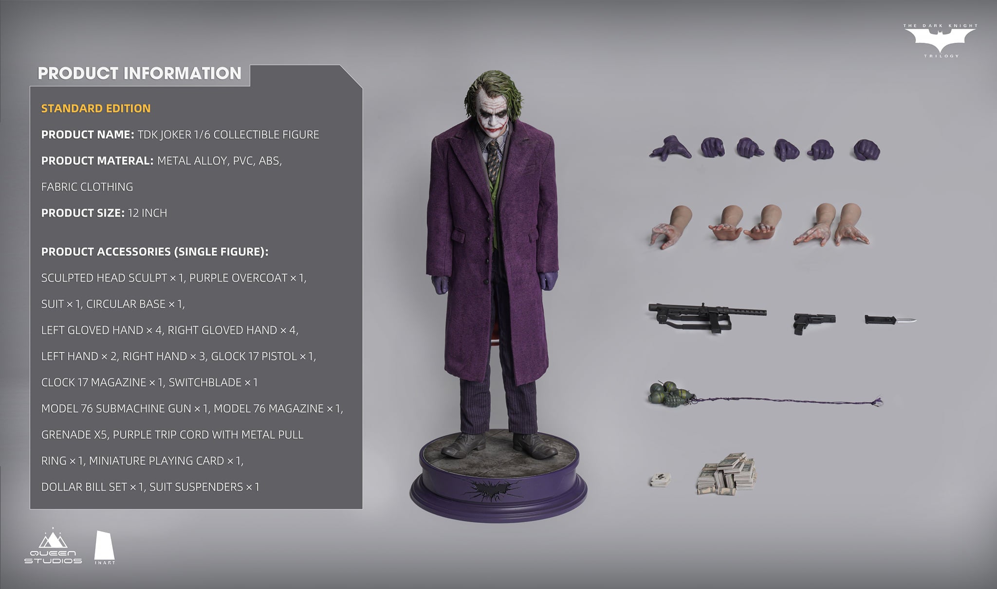 Preorder! INART IA001P The Dark Knight Heath Ledger Joker (Premium