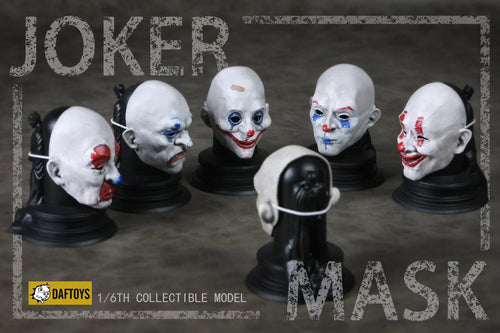 Preorder! Daftoys F025 1/6 Scale Set of 6 Joker Masks with Base