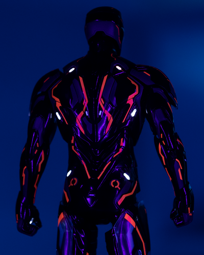 Hot toys MMS597D39 Marvel Avengers Infinity War Ironman Mark 50 Neon Tech 4.0 Regular Edition